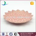 Atacado prato de cerâmica rosa com design de flores